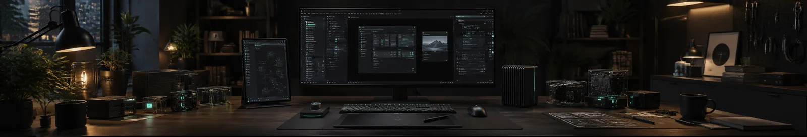 Dual monitor workstation running a native app from a desktop application development company