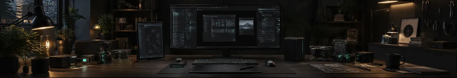 Dual monitor workstation running a native app from a desktop application development company