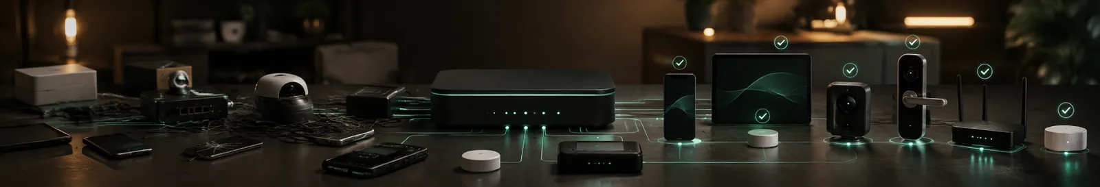 Connected routers, phones, tablets and sensors reporting healthy status to a device management platform