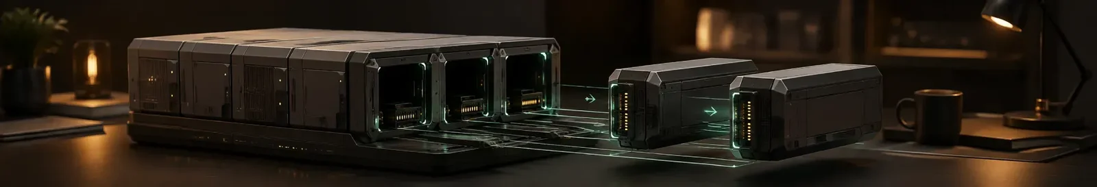 Modular units sliding into open slots the way IT staff augmentation fills a team