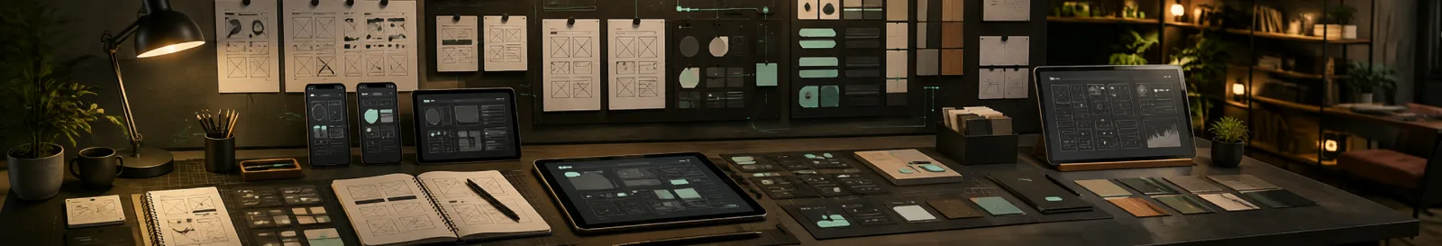 Wireframe sheets, sketching tools and screen designs from a UX design agency