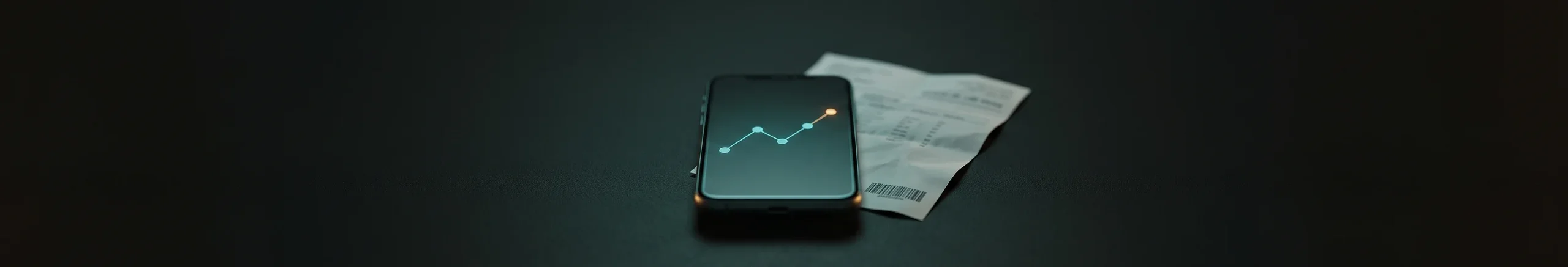 A smartphone showing a health indicator trend next to a printed lab report with a barcode